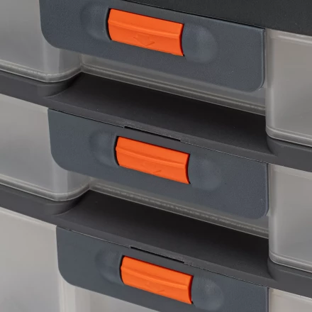 Органайзер для хранения с выдвижными лотками Stels 310х150х260мм, 4 секции, пластик Россия 90728 купить в Когалыме