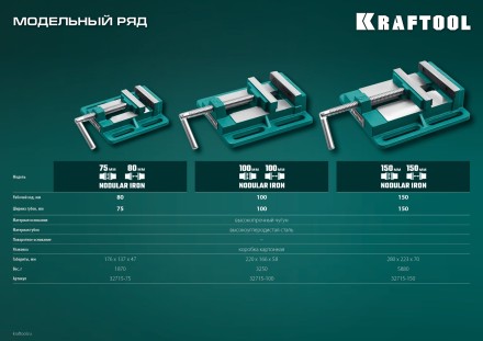Тиски KRAFTOOL станочные 32715-75 купить в Когалыме