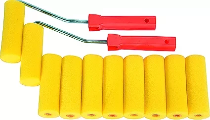 Набор мини-валиков &quot;ПОРОЛОН&quot; 100 мм D - 35 мм D ручки - 6 мм 10 шт. + 2 бюгеля  SPARTA 802835 купить в Когалыме