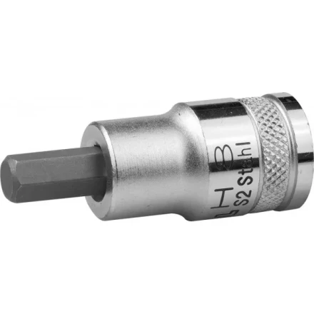 Торцовая бита-головка KRAFTOOL "INDUSTRIE QUALITAT", материал S2, HEX, сатинированная, 1/2", H8 27908-08_z01 купить в Когалыме