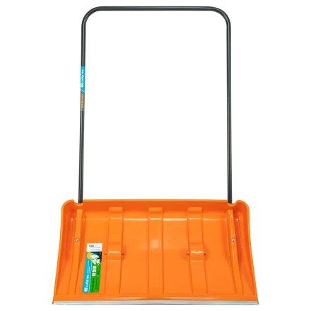 Движок для уборки снега пластиковый, 795х435х1280 мм, стальная рукоятка, усиленный, Сибртех 61669 купить в Когалыме