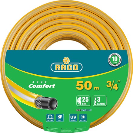 Шланг RACO COMFORT поливочный, 25атм., армированный, 3-х слойный, 3/4&quot;х50м 40303-3/4-50_z01 купить в Когалыме