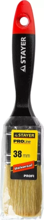 Кисть плоская STAYER "UNIVERSAL-PROFI", светлая натуральная щетина, деревянная ручка, 38мм 0104-038 купить в Когалыме