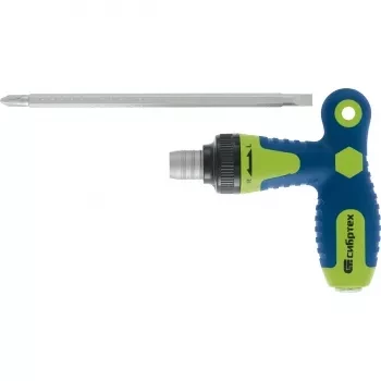 Отвертка реверсивная Т-образная комбинированная PH2/SL6, CrV Сибртех 13364 купить в Когалыме