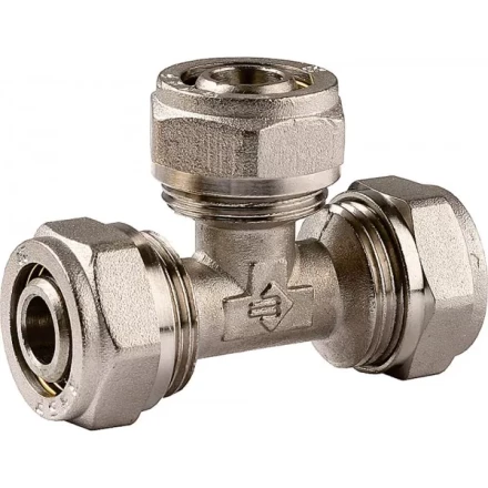 Тройник ЗУБР соединительный, цанга-цанга, 16х16х16х2,0, никель 51403-16 купить в Когалыме