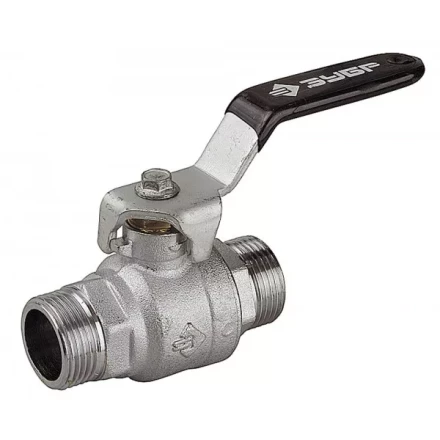 Кран шаровой ЗУБР полнопроходной "папа-папа", ручка, хромиров латунь, 3/4" 4-51322-C-3/4 купить в Когалыме