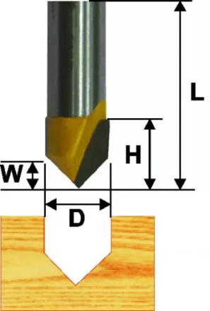 Фреза пазовая галтельная ф158 мм V-обр 90° хвостовик 8 мм 46091 купить в Когалыме