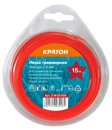 Леска триммерная Кратон Звезда-2,4мм 3 19 03 006 купить в Когалыме