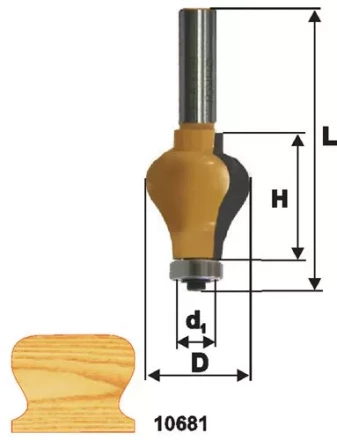 Фреза по дереву кромочная фигурная для перил 32х38 твердосплав ц/хв 12 ЭНКОР 10681 купить в Когалыме