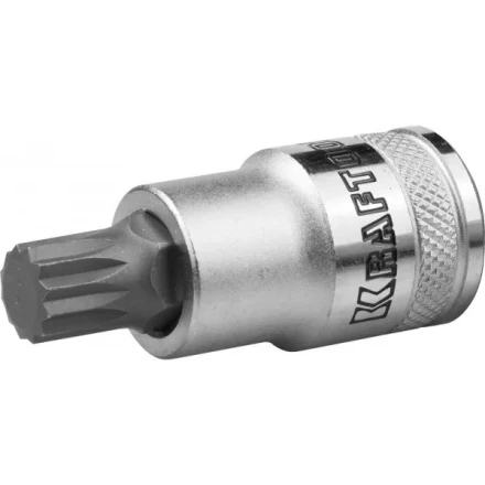 Торцовая бита-головка KRAFTOOL "INDUSTRIE QUALITAT", материал S2, SPLINE, сатинированная, 1/2", M12 27911-12_z01 купить в Когалыме