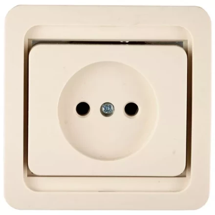 Розетка СВЕТОЗАР "ГАММА" одинарная, цвет бежевый, 16А/~250В SV-54100-B купить в Когалыме
