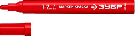 ЗУБР МК-200 красный, 1 мм маркер-краска (06326-3) купить в Когалыме