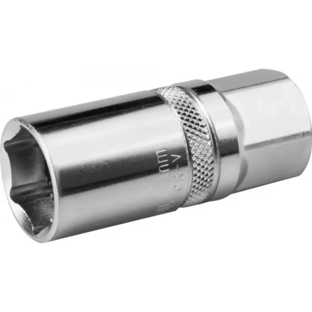 Торцовая головка KRAFTOOL "INDUSTRIE QUALITAT", свечная с резин. вставк., Cr-V, FLANK, хромосатинированная, 1/2", 16мм 27812-16_z01 купить в Когалыме