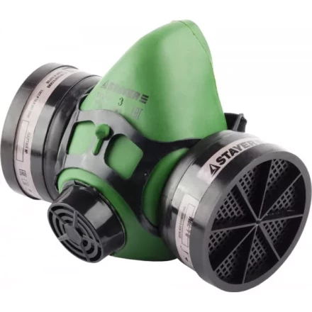 Полумаска STAYER "MASTER" фильтрующая противогазная, в комплекте с фильтрами А1 11175 купить в Когалыме