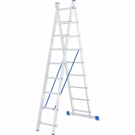 Лестница алюминиевая 2х9 ступеней двухсекционная СИБРТЕХ 97909 купить в Когалыме