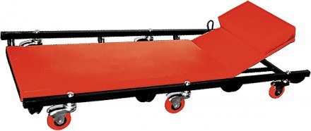 Лежак ремонтный на 6-ти колесах 1030 х 440 х 120 мм поднимающийся подголовник  MATRIX 567455 купить в Когалыме