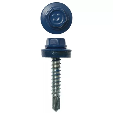 Саморезы ЗУБР "ПРОФЕССИОНАЛ" окраш., RAL 5005 синий насыщен., для крепл. кров. матер. к дерев. обреш., 4.8x29мм, 400шт 4-300315-48-029-5005 купить в Когалыме