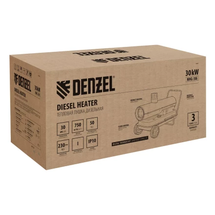 Дизельная тепловая пушка Denzel NHG-30i, 30 кВт, 750 м3/ч, непрямой нагрев, цифровой термостат купить в Когалыме