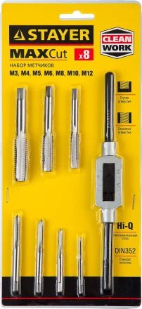 Набор метчиков STAYER "MASTER", метчикодержатель 1шт, метчики 7шт, 8 предметов 28016-H8_z01 купить в Когалыме