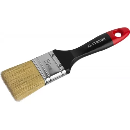 Кисть плоская STAYER "UNIVERSAL-PROFI", светлая натуральная щетина, деревянная ручка, 50мм 0104-050 купить в Когалыме
