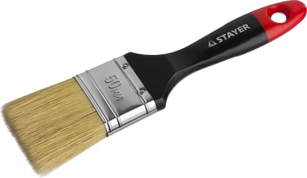 Кисть плоская STAYER "UNIVERSAL-PROFI", светлая натуральная щетина, деревянная ручка, 50мм 0104-050 купить в Когалыме