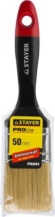 Кисть плоская STAYER &quot;UNIVERSAL-PROFI&quot;, светлая натуральная щетина, деревянная ручка, 50мм 0104-050 купить в Когалыме