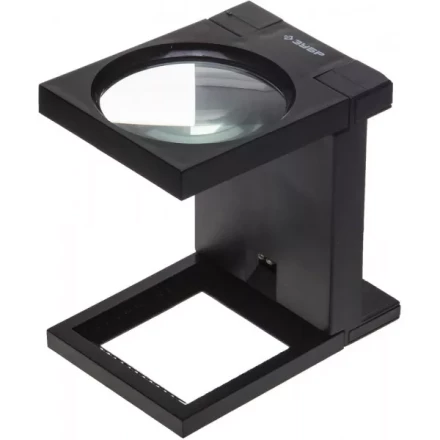 Лупа ЗУБР "МАСТЕР" складная на подставке, светодиодная подсветка, 3 кратное увеличение, диаметр 90мм 40542-90 купить в Когалыме