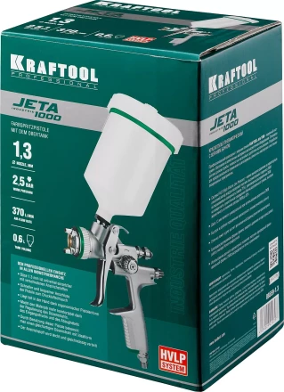 Краскопульт пневматический KRAFTOOL "PRO" Jeta 1000, HVLP, c верхним бачком, 1,3мм 06559-1.3 купить в Когалыме