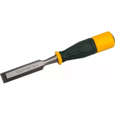 Стамеска KRAFTOOL "EXPERT" упрочненное полотно, ударочпрочная двухкомп ручка, стальной затыльник для ударных работ,20мм 1815-20_z01 купить в Когалыме