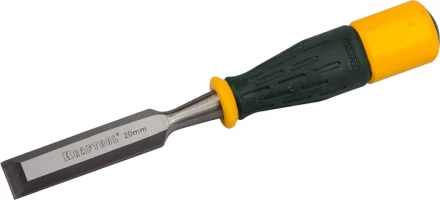 Стамеска KRAFTOOL "EXPERT" упрочненное полотно, ударочпрочная двухкомп ручка, стальной затыльник для ударных работ,20мм 1815-20_z01 купить в Когалыме