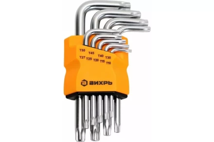 Набор ключей имбусовых Вихрь Torx , 9 шт, T10-T50 73/6/5/12 купить в Когалыме
