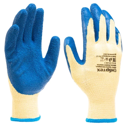 Перчатки трикотажные, полиэфирные, латексное рельефное покрытие, размер 8// Сибртех 677515 купить в Когалыме