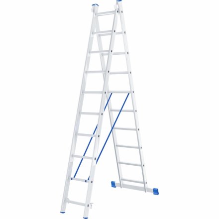Лестница алюминиевая 2х10 ступеней двухсекционная СИБРТЕХ 97910 купить в Когалыме