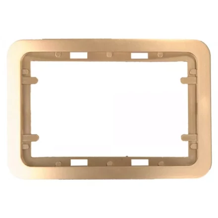 Панель СВЕТОЗАР "ГАММА" накладная для двойных розеток, цвет золотой металлик, 1 гнездо SV-54145-2-GM купить в Когалыме