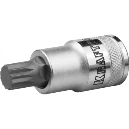 Торцовая бита-головка KRAFTOOL "INDUSTRIE QUALITAT", материал S2, SPLINE, сатинированная, 1/2", M10 27911-10_z01 купить в Когалыме