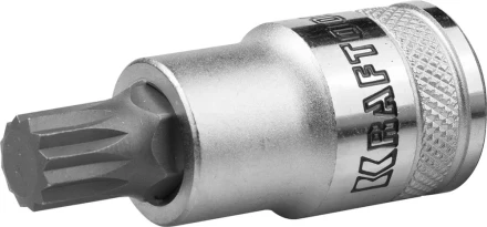 Торцовая бита-головка KRAFTOOL "INDUSTRIE QUALITAT", материал S2, SPLINE, сатинированная, 1/2", M10 27911-10_z01 купить в Когалыме