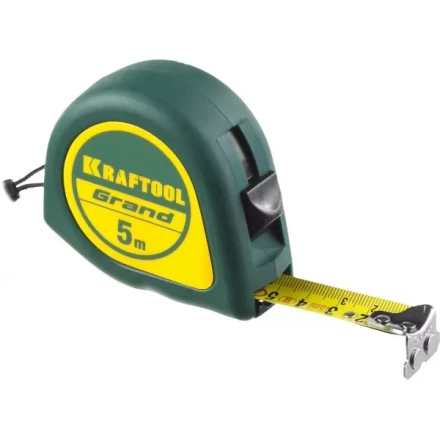 Рулетка KRAFTOOL GRAND, обрезиненный пластиковый корпус, 5м/19мм 34022-05-19 купить в Когалыме