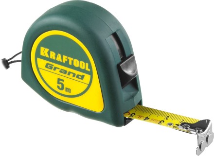 Рулетка KRAFTOOL GRAND, обрезиненный пластиковый корпус, 5м/19мм 34022-05-19 купить в Когалыме