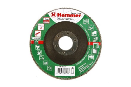 Круг Лепестковый Торцевой (КЛТ) HAMMER КЛТ 1 Ф115х22 Р60 213-002 купить в Когалыме