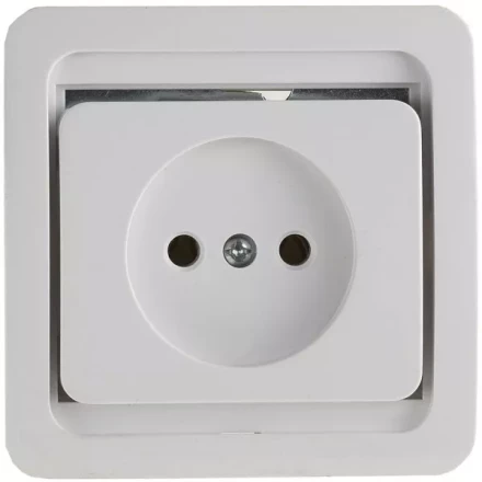 Розетка СВЕТОЗАР "ГАММА" одинарная, цвет белый, 16А/~250В SV-54100-W купить в Когалыме