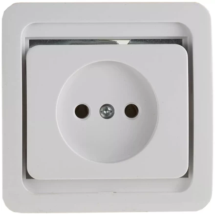 Розетка СВЕТОЗАР "ГАММА" одинарная, цвет белый, 16А/~250В SV-54100-W купить в Когалыме