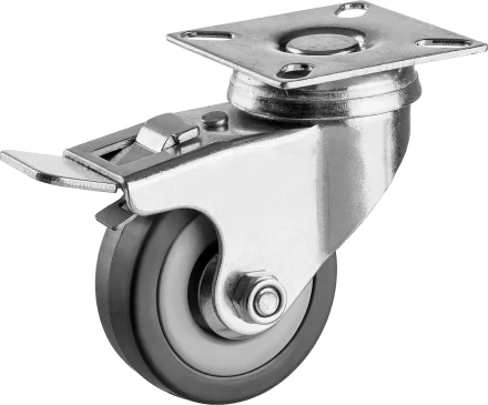 ЗУБР d 50 мм, г/п 35 кг, резина/полипропилен, поворотное колесо c тормозом (30956-50-B) купить в Когалыме