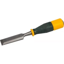 Стамеска KRAFTOOL "EXPERT" упрочненное полотно, ударочпрочная двухкомп ручка, стальной затыльник для ударных работ,25мм 1815-25_z01