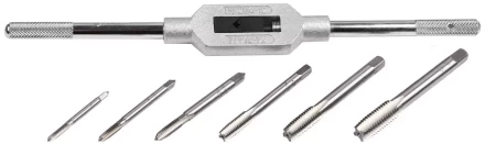 Набор ЗУБР "МАСТЕР" с металлореж. инструментом, метчики однопроходные М4-М12, метчикодержатель - на карточке, 7предметов 28126-H7 купить в Когалыме