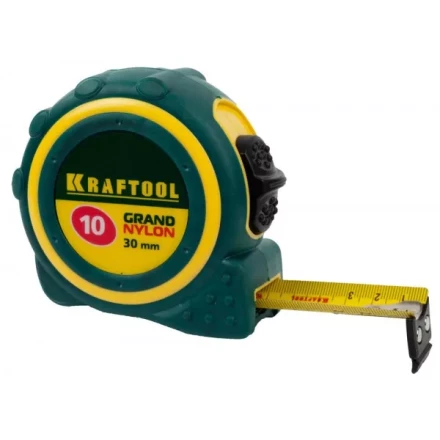 Рулетка KRAFTOOL "GRAND", двухкомпонентный корпус, двусторонняя шкала, нейлоновое покрытие, 10мх30мм 3412-10_z01 купить в Когалыме