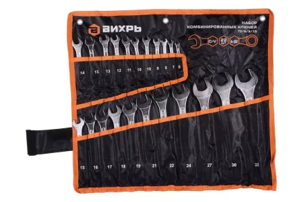 Набор комбинированных ключей 22 шт. 6 - 32, в чехле Вихрь 73/6/5/15 купить в Когалыме