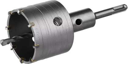 Коронка ЗУБР буровая, коническая посадка центрирующего сверла, SDS-Plus хвостовик, в сборе, 73мм 2918-73_z01 купить в Когалыме