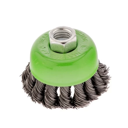 Щетка для УШМ, 65 мм, М14, "чашка", крученая проволока 0.5 мм Сибртех 746207 купить в Когалыме