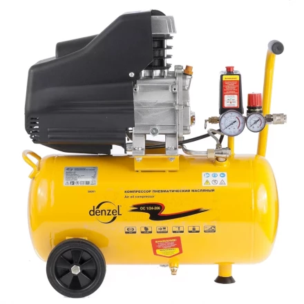 Компрессор пневматический масляный поршневой прямой привод DENZEL 58061 купить в Когалыме