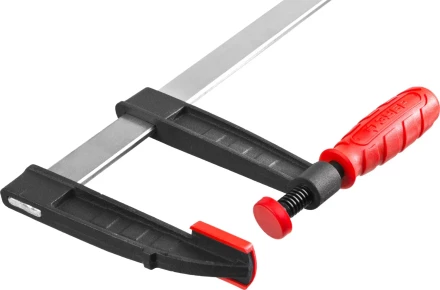 Струбцина ЗУБР "МАСТЕР", тип "F", пластмассовая ручка, стальная закаленная рейка, 120х800мм 32150-120-800 купить в Когалыме